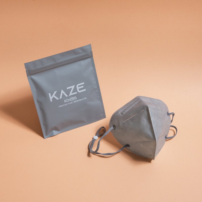 KAZE 3D立體口罩 淺灰 (一盒十片入) - 口罩/口罩收納套 - 其他人造纖維 灰色