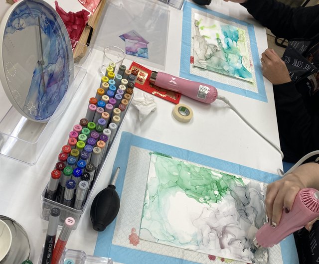 Workshop(s)】Alcohol Ink Art Experience Course-Alcohol Paint  Painting-Alcohol Flow Animation-Home Decoration-Living Small Things - Shop  Second Place Illustration, Painting & Calligraphy - Pinkoi