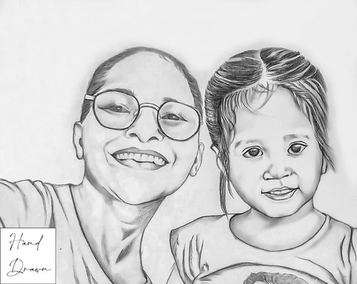 ArtByKung Hand Drawn Portrait. Custom Pencil Drawing