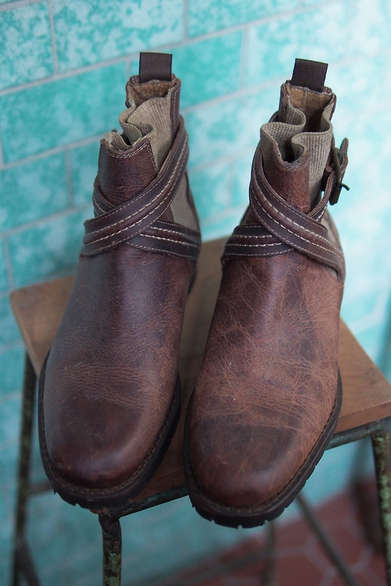 Banana Flyin' Italian Leather Boots 36 - รองเท้าลำลองผู้หญิง - หนังแท้ สีนำ้ตาล