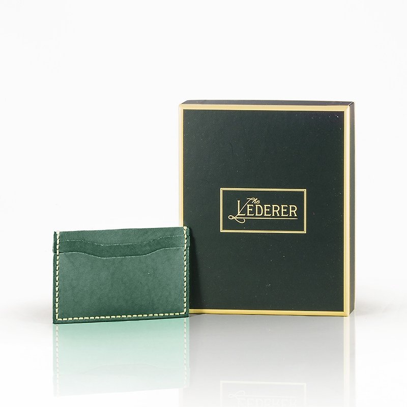 Double 4 Card Holder。Leather Stitching Pack。BSP032 - Leather Goods - Genuine Leather Green