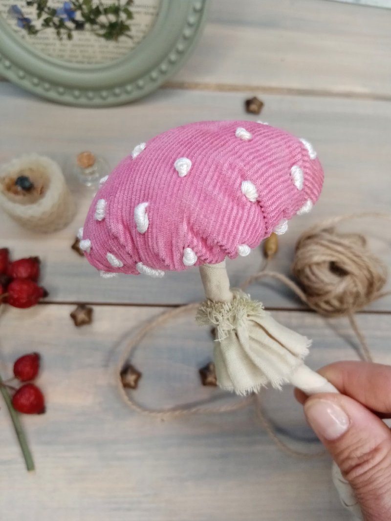 Fly agaric mushroom from textiles - Stuffed Dolls & Figurines - Other Materials 
