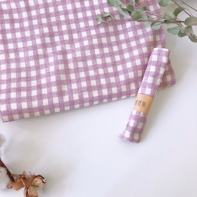 Shimamori's/ Squares/ Handkerchiefs/ Gauze towels/ Plaid series - Handkerchiefs & Pocket Squares - Cotton & Hemp Multicolor