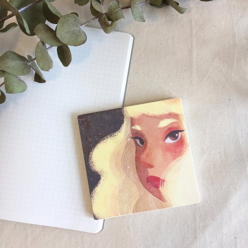 女孩 / 陶瓷杯墊 - 杯墊 - 陶 黃色