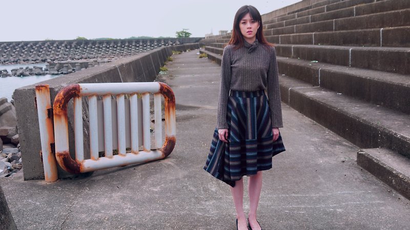 Kazan Asymmetrical Cut Out Skirt - Skirts - Wool Multicolor