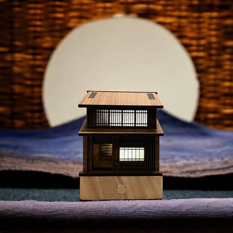 Wooden Cabin Night Light/Izakaya/Original Designs/LED/USB - Lighting - Wood Brown