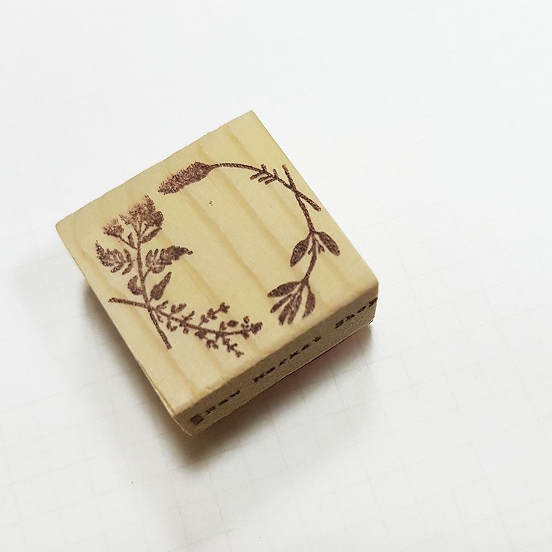 Raw Market Shop Wooden Stamp【Floral Series No.61】*Small Defect* - Stamps & Stamp Pads - Wood Khaki