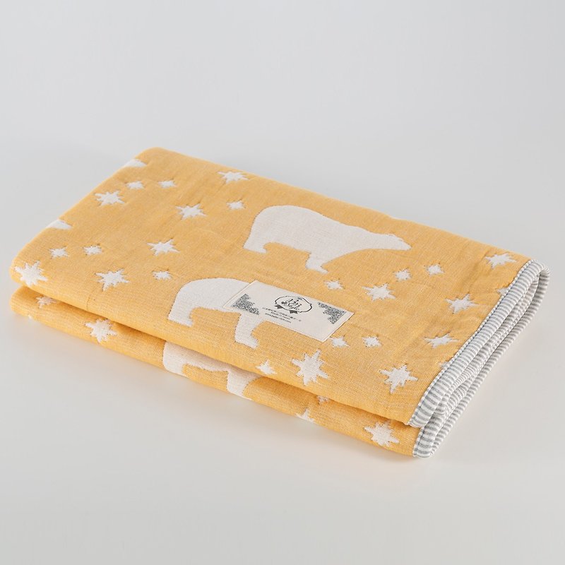 [Made in Japan Mikawa Cotton] Thickened six-fold gauze quilt-Constellation Polar Bear S - Blankets & Throws - Cotton & Hemp 