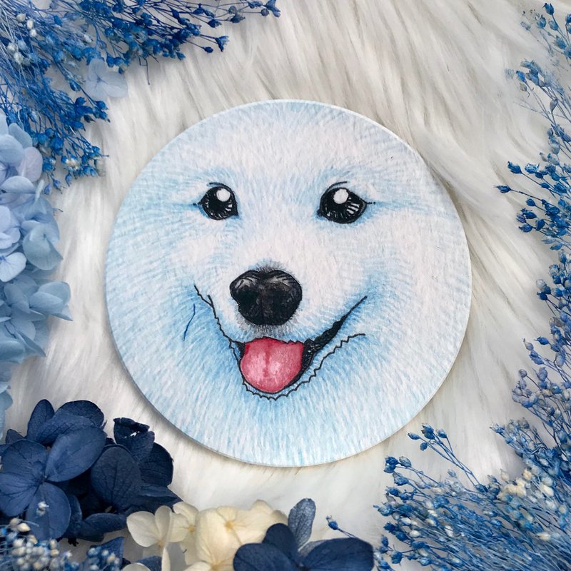 [Cat Maniac] Little Black and Big White and Good Friends I / Ceramic Embossed Coasters - Coasters - Pottery Multicolor