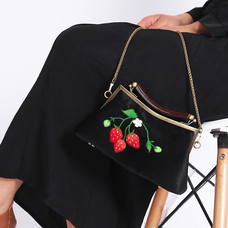 Sui people original new manual gold package diagonal bag female shoulder bag retro Sen Department of small fresh garden package - Clutch Bags - Other Materials 