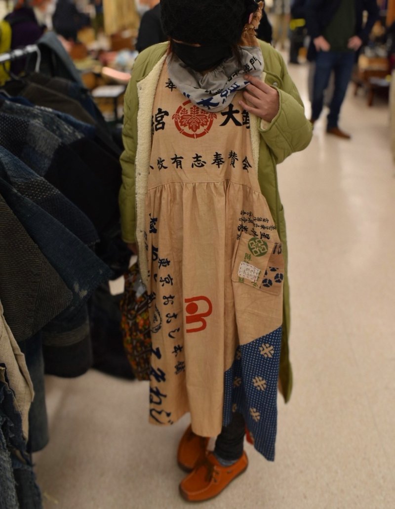 柿子布染色天竺葵連衣裙--奉納 - 洋裝/連身裙 - 棉．麻 咖啡色