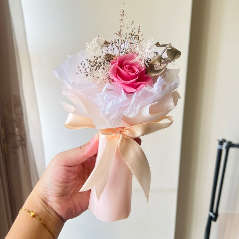 Everlasting flower Teacher's Day bouquet Valentine's gift Everlasting rose bouquet Lover's small bouquet Girlfriend gift - Dried Flowers & Bouquets - Plants & Flowers 