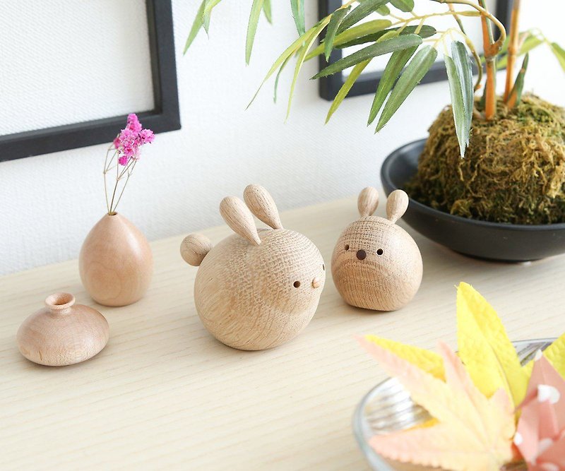 Asahikawa Craft K-Wood Swaying Rabbit - Items for Display - Wood 