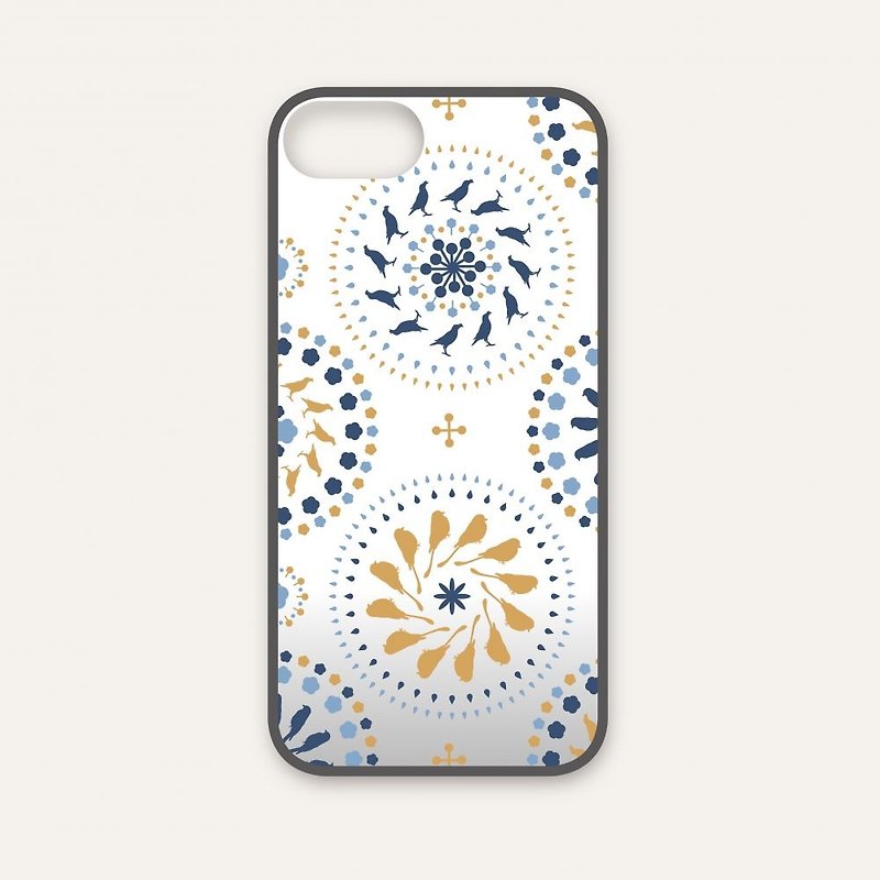 印花樂X犀牛盾NX邊框背蓋兩用殼-iPhone限定花/十週年/古典黃褐 - 手機殼/手機套 - 塑膠 多色