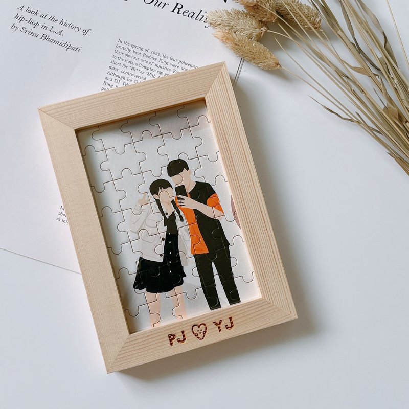 Fast shipping, customized jigsaw puzzle, face-painted photo frame, photo gift collection, no reviews yet - Other - Wood 