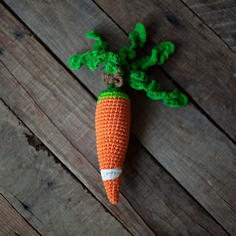 純棉手工針織紅蘿蔔 - 嬰幼兒玩具/毛公仔 - 棉．麻 紅色
