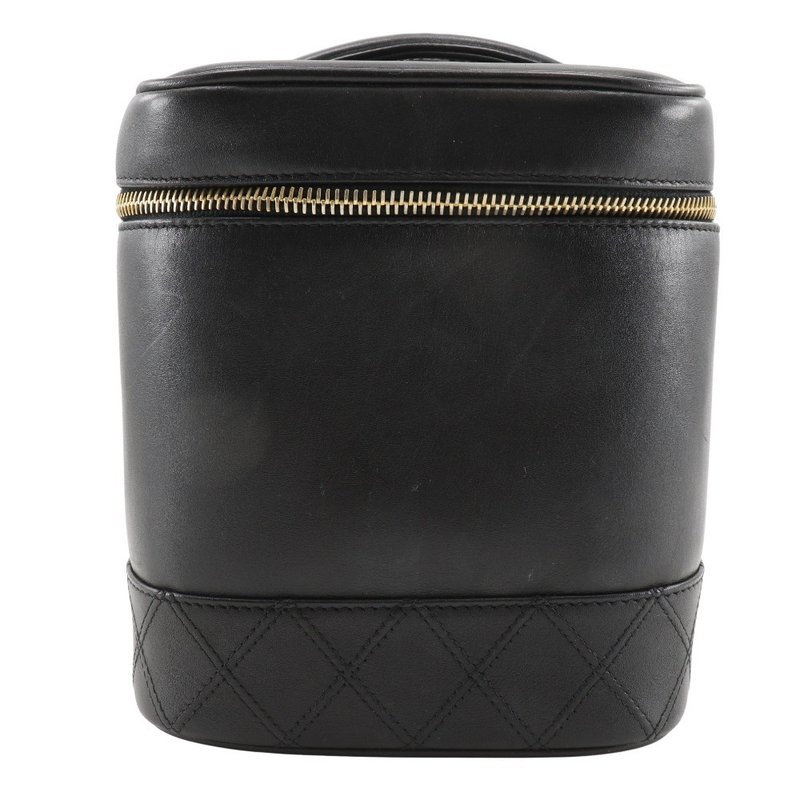 【日本直送】シャネル CHANEL バニティ ポーチ ハンドバッグ ヴィンテージ ラムスキン 黒 レディース【中古】 - 化妝包/收納袋 - 真皮 黑色