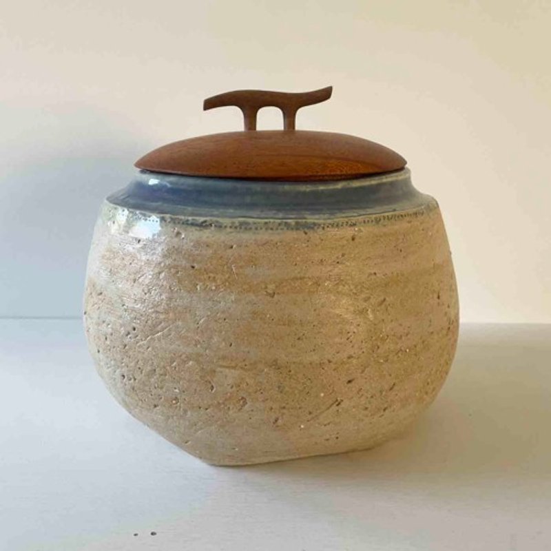 アイスブルー・白化粧土・蓋物 - 碗 - 陶 藍色