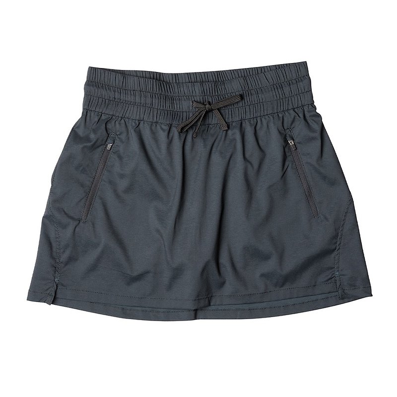 【KAVU】Just Beachy Women's Drawstring Beach Skirt Black#6176 - กางเกงขาสั้น - เส้นใยสังเคราะห์ สีดำ