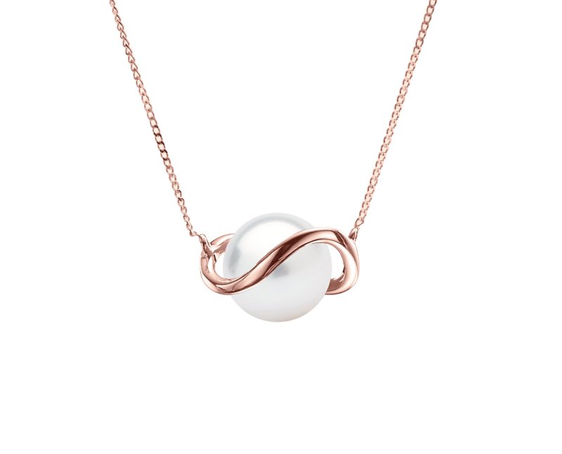 Minimalist Pearl Necklace Solid 14k Rose Gold, Freshwater Pearl Petite Pendant - Collar Necklaces - Pearl White