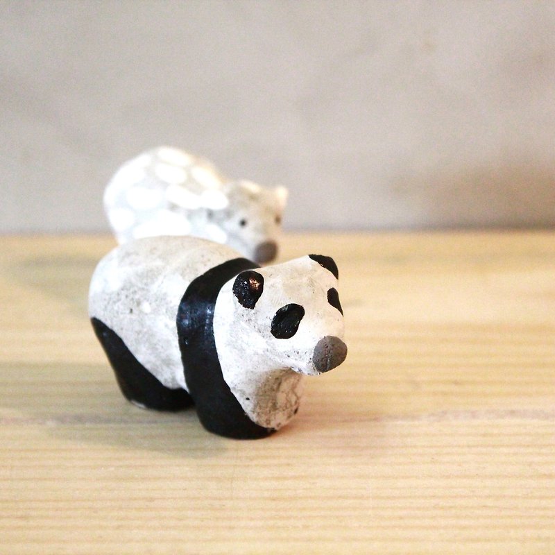 Panda small decorations / ornaments handmade cement / wind industry - ของวางตกแต่ง - ปูน สีเทา