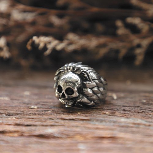 VIKING WARRIOR Skull Ring for Men in Sterling Silver by Ecks