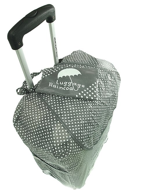 新威設計工房 波點可折疊行李的防水雨衣 - 米色