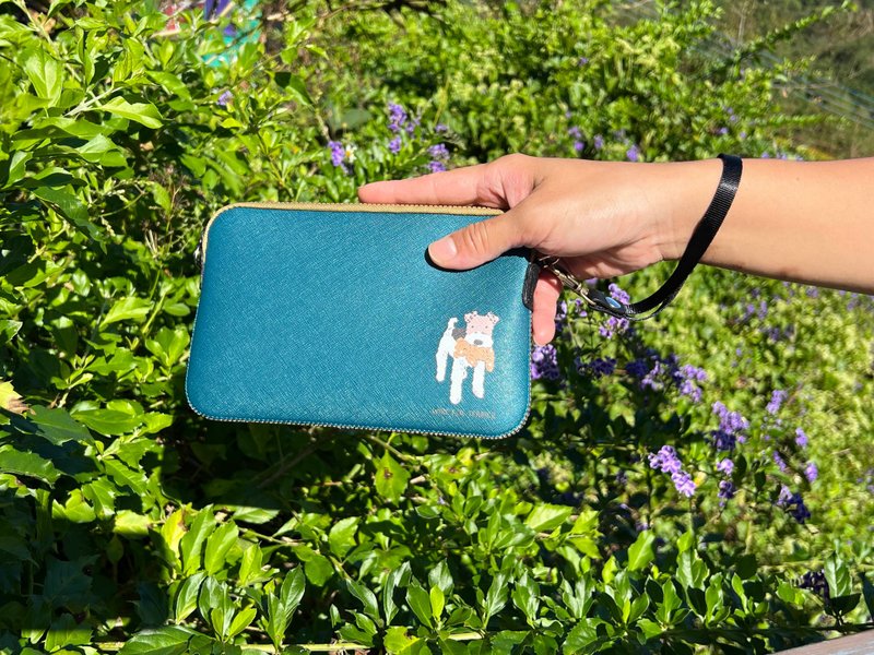 Wirefoxterrier 2-in-1 Crossbody Clutch (bronze/yellow) - Messenger Bags & Sling Bags - Faux Leather Blue