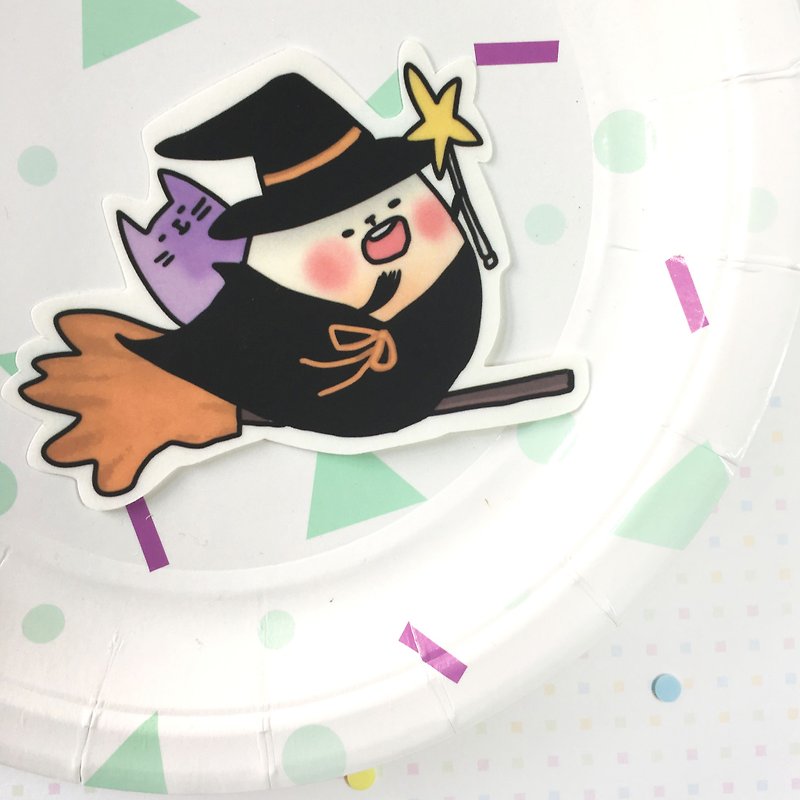 Xiongye waterproof sticker (white) Halloween witch - Stickers - Waterproof Material Multicolor