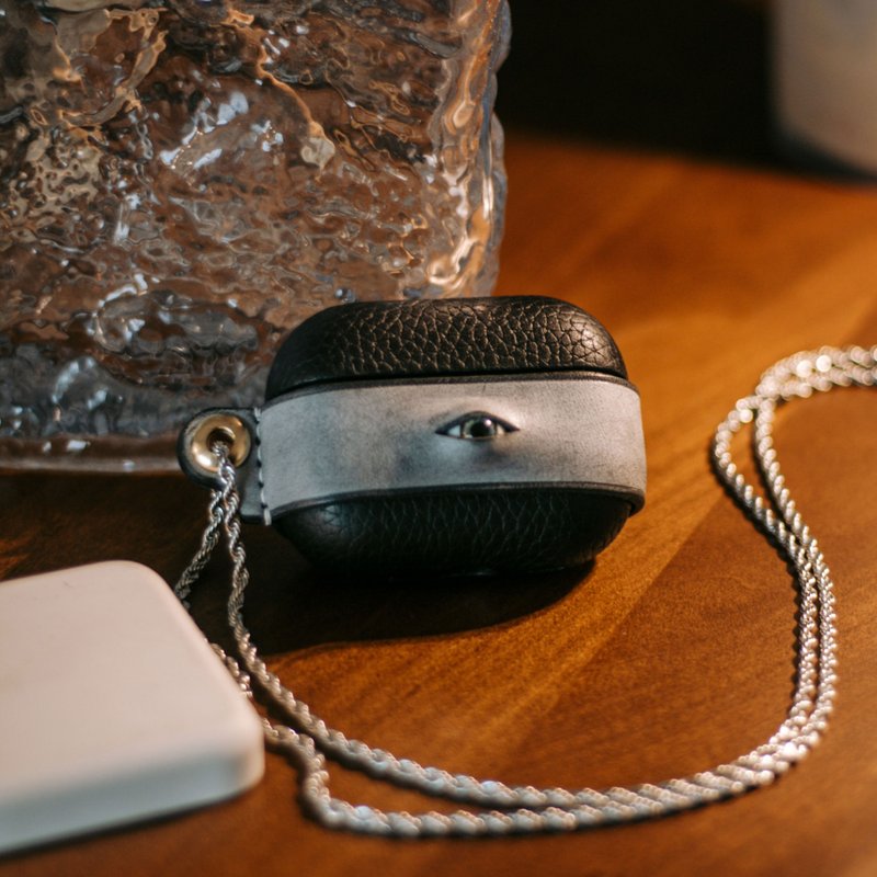 Genuine leather【AirPods】Apple earphone protective cover - Break free from your eyes - ที่เก็บหูฟัง - หนังแท้ 