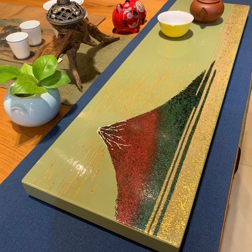 釅韻逸品設計館 浮世繪大師葛飾北齋風格 - 凱風快晴漆器板(綠)