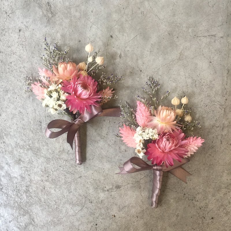 Self-acquisition free shipping|custom flower ceremony|dry|flower girl wreath 1 boutonniere 1 - Dried Flowers & Bouquets - Plants & Flowers Pink