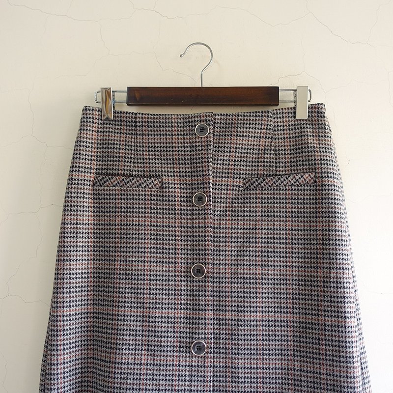 │Slowly│Vintage/Houndstooth/Vintage Dress - Skirts - Polyester Multicolor