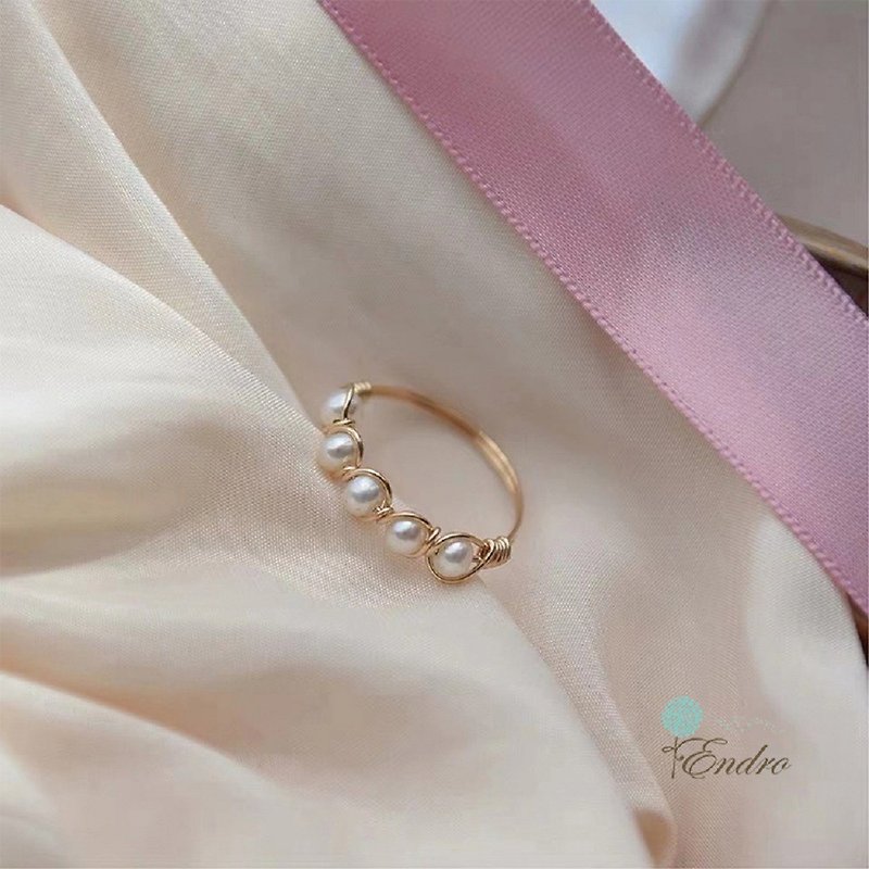 ENDRO ACC Heart to Heart Pearl Ring - แหวนทั่วไป - ไข่มุก ขาว