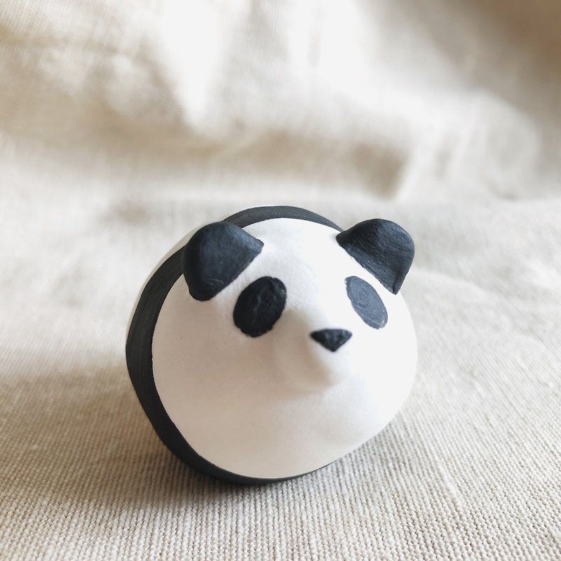 熊貓小陶偶 - 公仔模型 - 瓷 白色