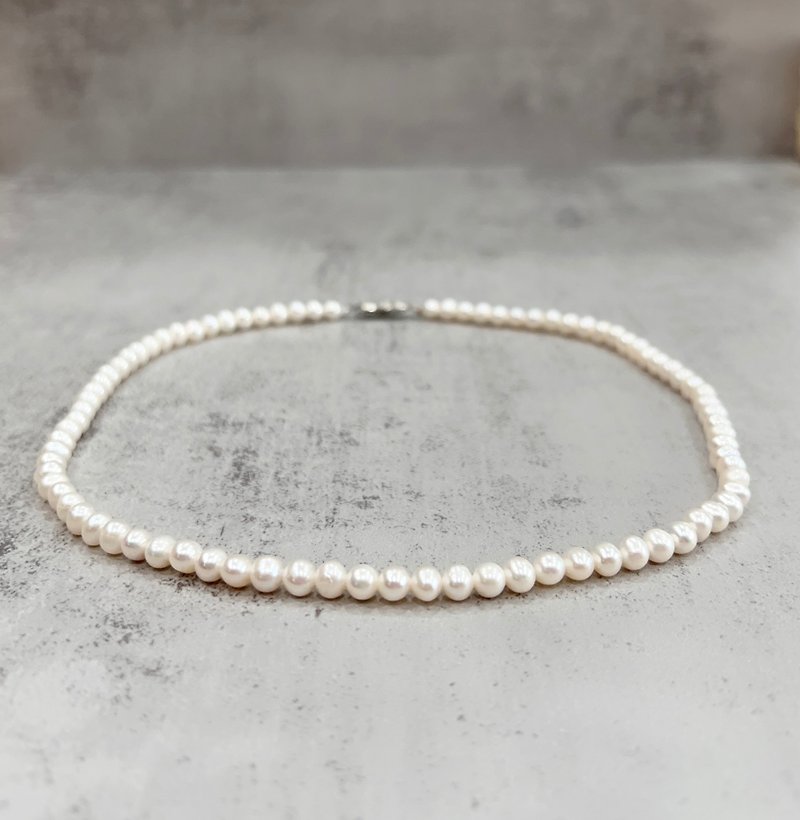 珍珠項鍊  5 ~ 5.5mm白珠 天然淡水珠 串鍊 - 項鍊 - 珍珠 