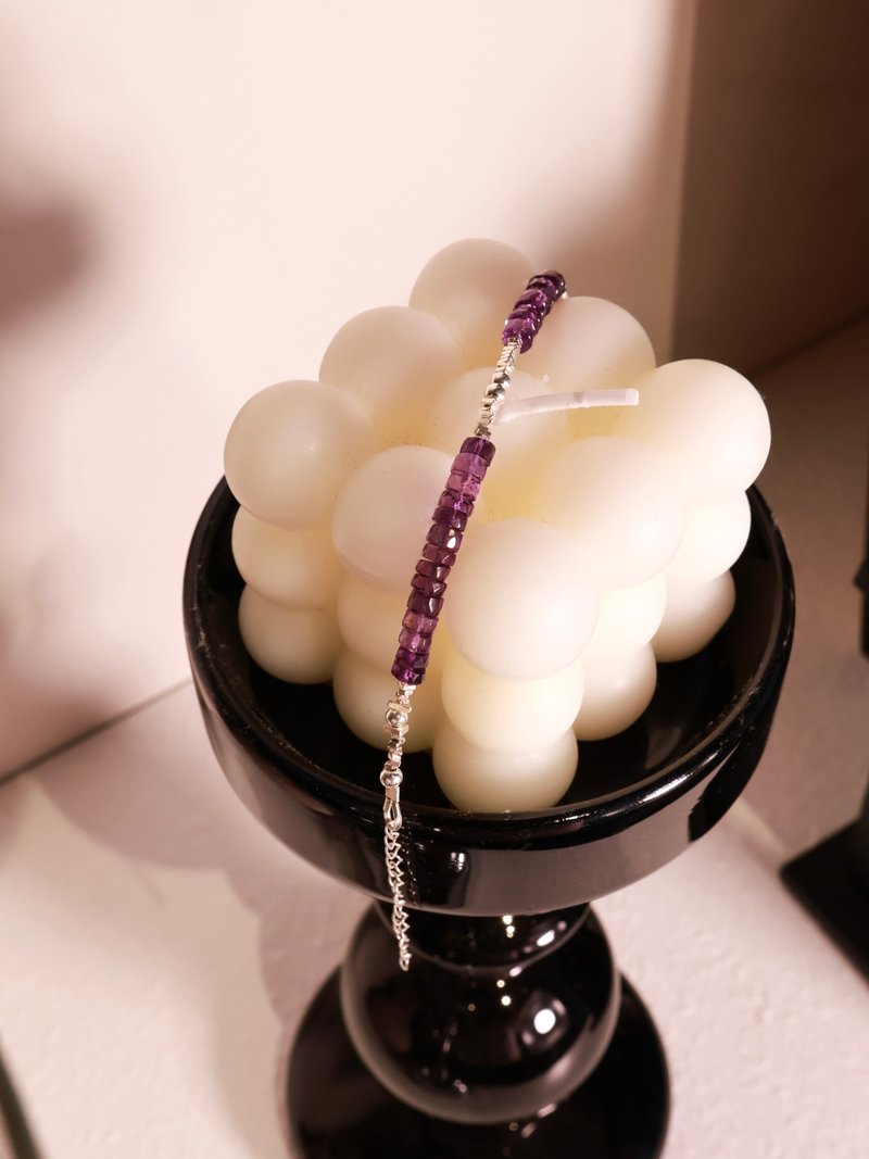 To be continued. Amethyst Diamond Cut Amethyst S925 Sterling Silver Chic Crystal Bracelet - Bracelets - Crystal Purple
