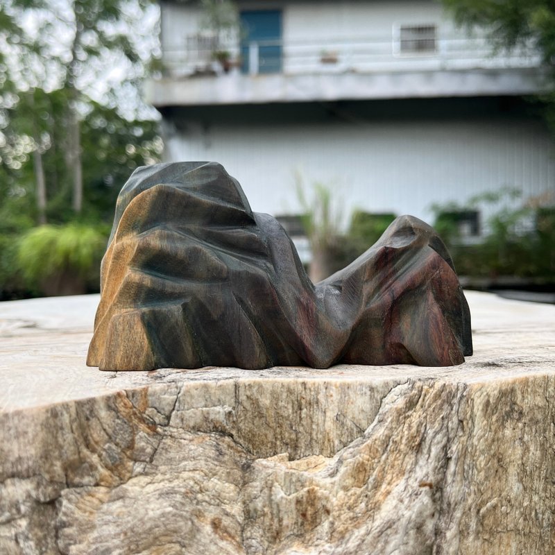 心山系列　承見廓道　山形擺件　綠檀擺件　家飾擺件　雕刻件 - 擺飾/家飾品 - 木頭 綠色