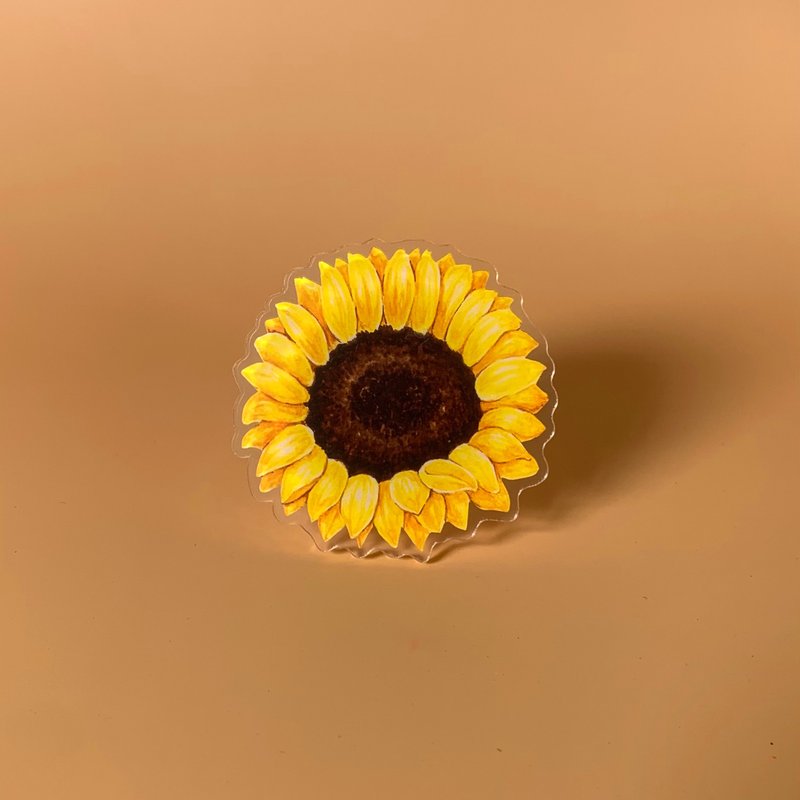 flower griptok / phonegrip / popsockets - Sunflower - 手機配件 - 壓克力 黃色