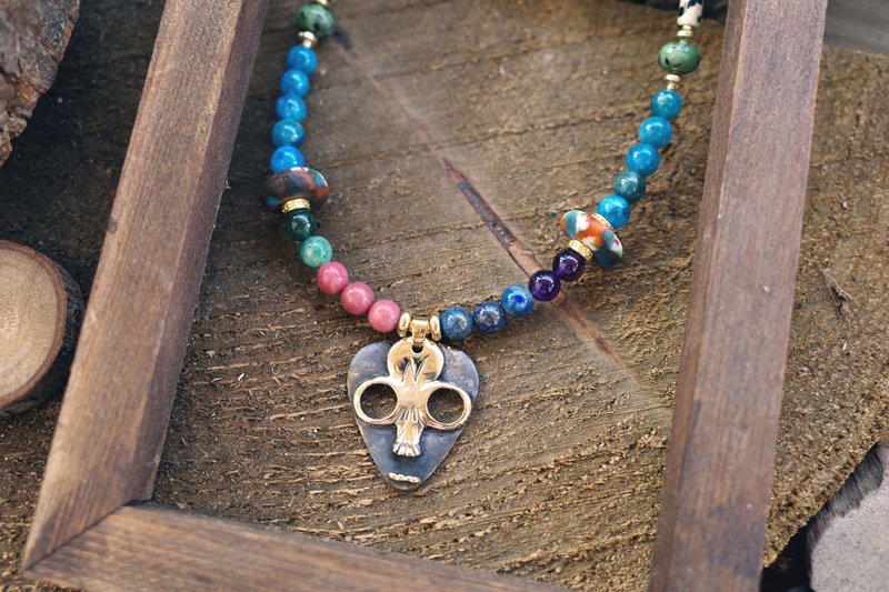 迷幻骷髏PICK項鍊 - 項鍊 - 其他金屬 金色