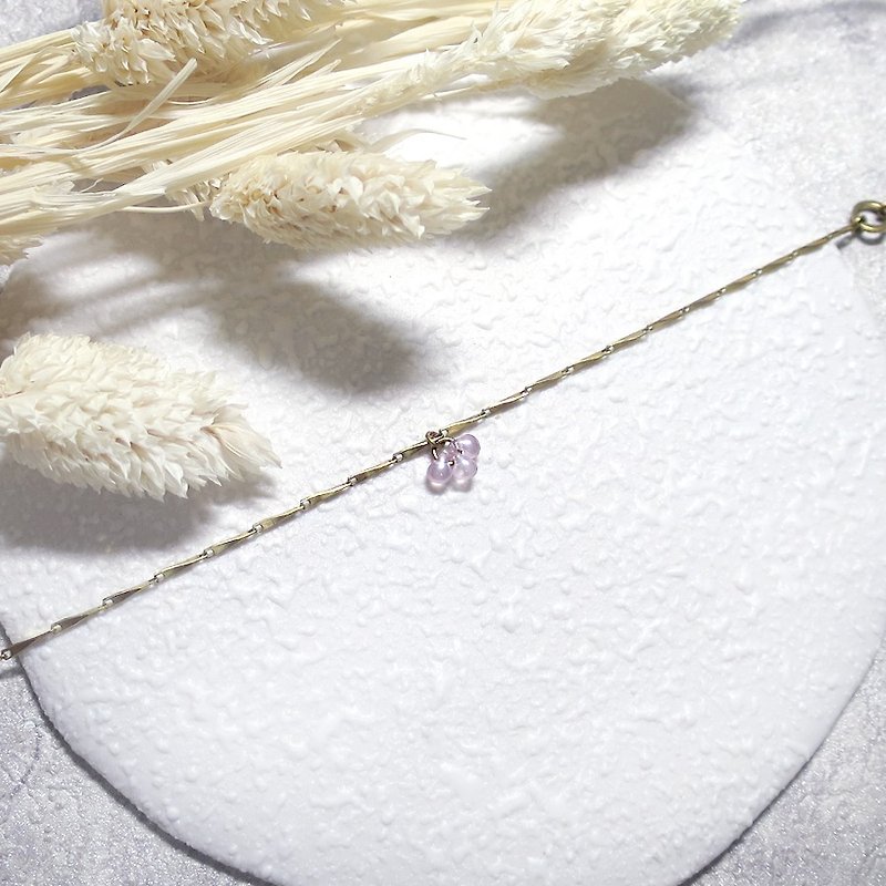 ♦ VIIART ♦ A Christmas Carol - Pink ♦ Czech antique Bronze bead bracelet can be customized - Bracelets - Gemstone Pink