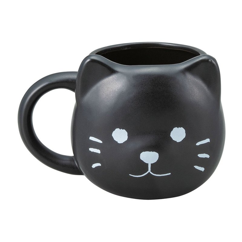 Japanese sunart mug-little black cat - แก้วมัค/แก้วกาแฟ - ดินเผา สีดำ