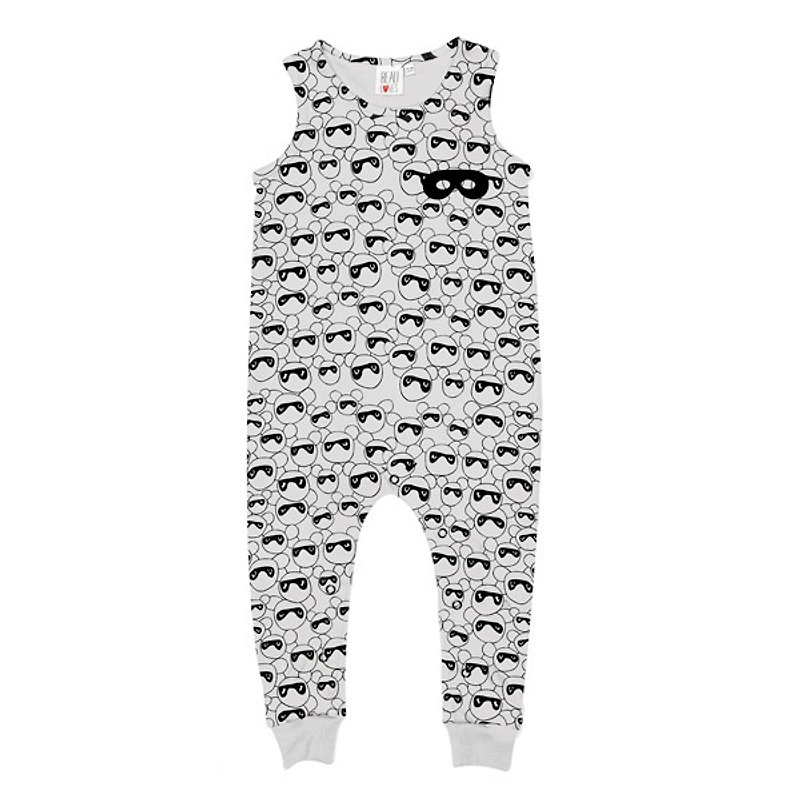 2016 Spring and Summer BeauLoves Grey Full Edition Masked Bears Tanksuit Jumpsuit - Other - Other Materials Gray