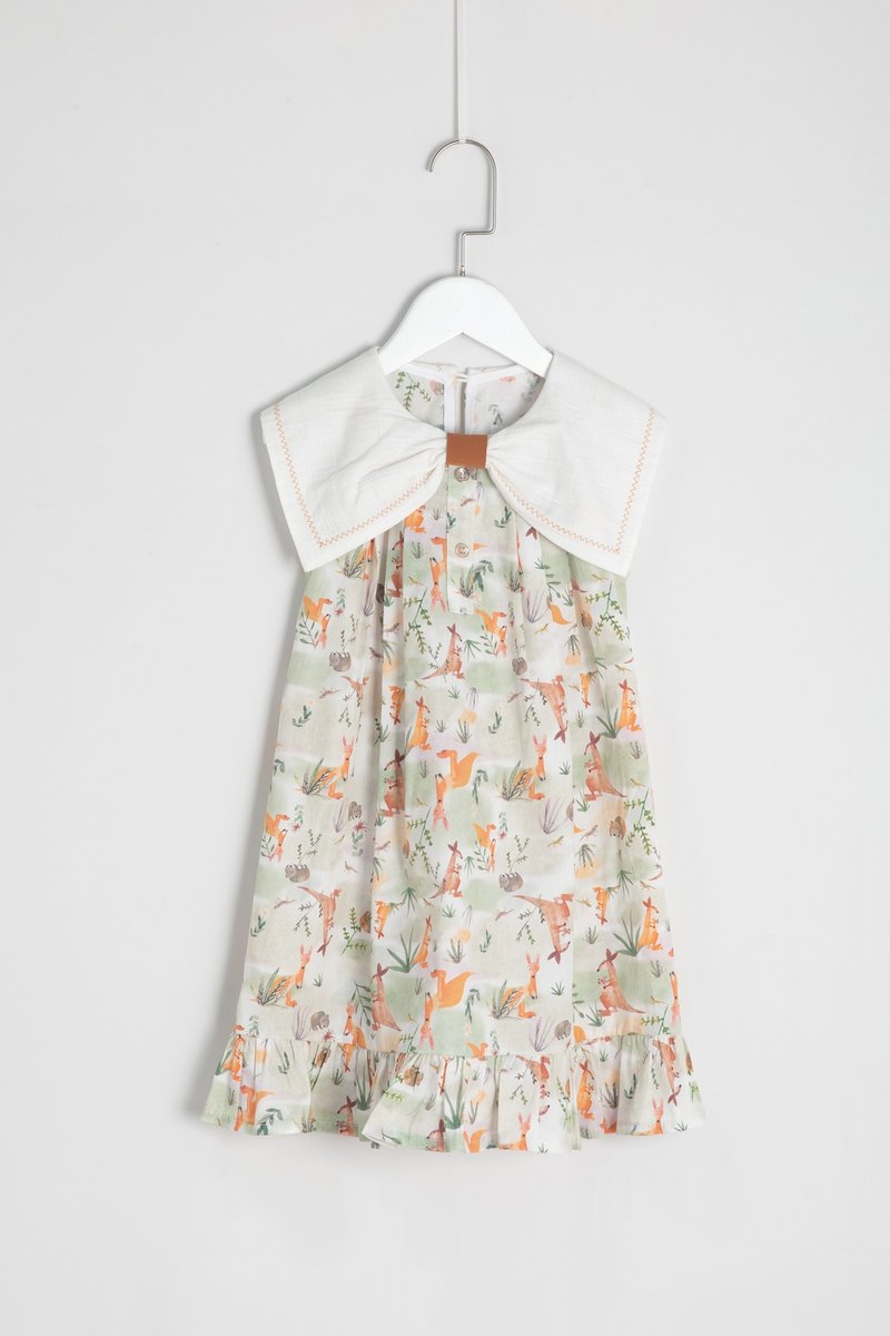 Prairie habitat large collar piece dress - กระโปรง - ผ้าฝ้าย/ผ้าลินิน 