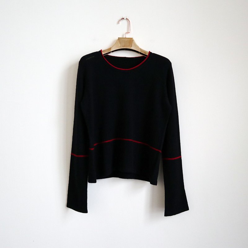 Pumpkin Vintage. Cashmere cashmere pullover premium sweater - สเวตเตอร์ผู้หญิง - ขนแกะ สีดำ