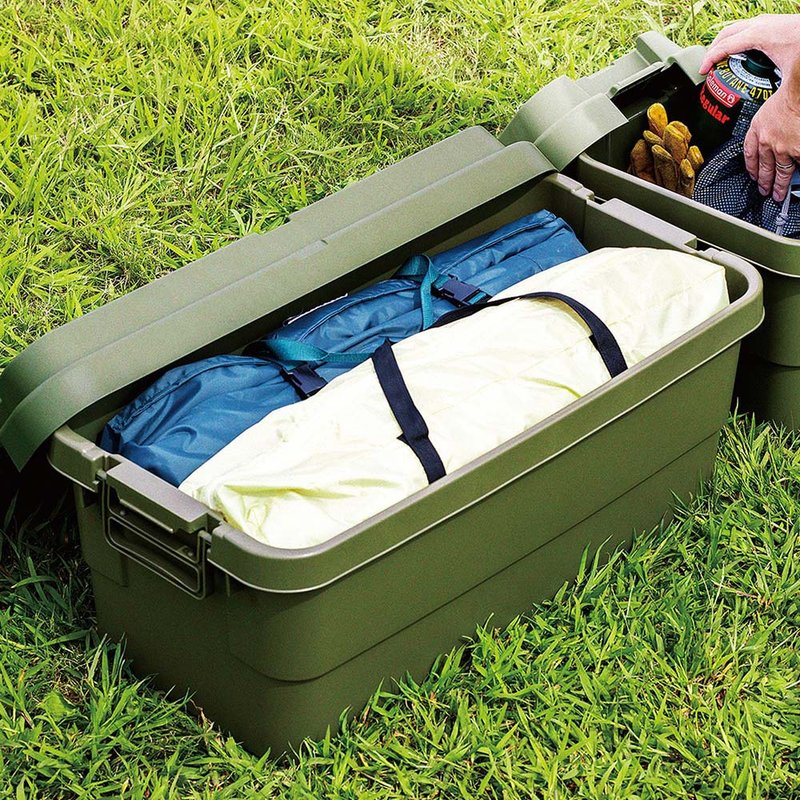 Second Generation TRUNK CARGO【70S】 Japanese Outdoor Flip Cover Pressure Resistant Storage Box (Deep Type) -70L - Storage - Plastic Green