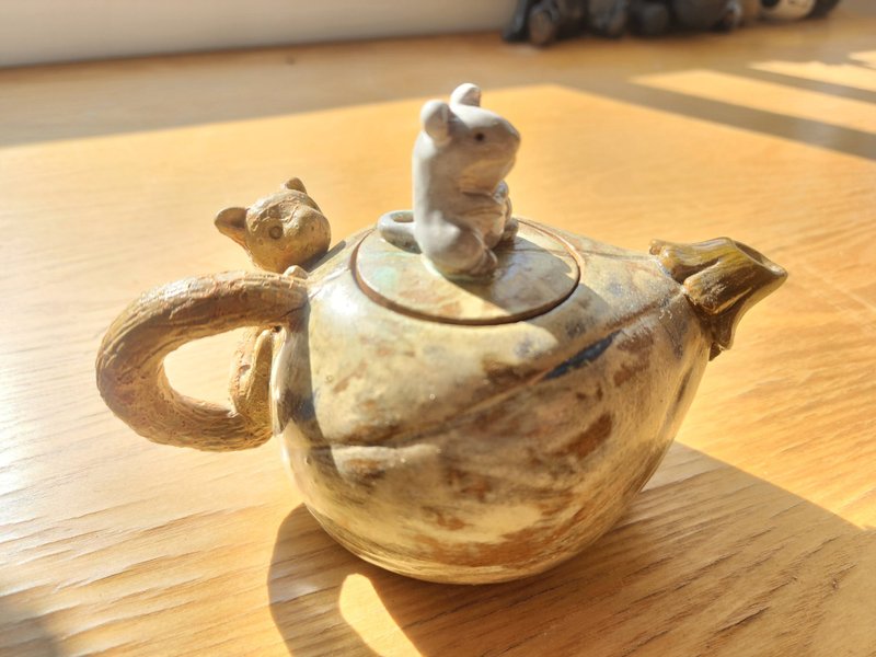 橘貓愛鼠王*手工陶壺* - 茶壺/茶杯/茶具 - 陶 
