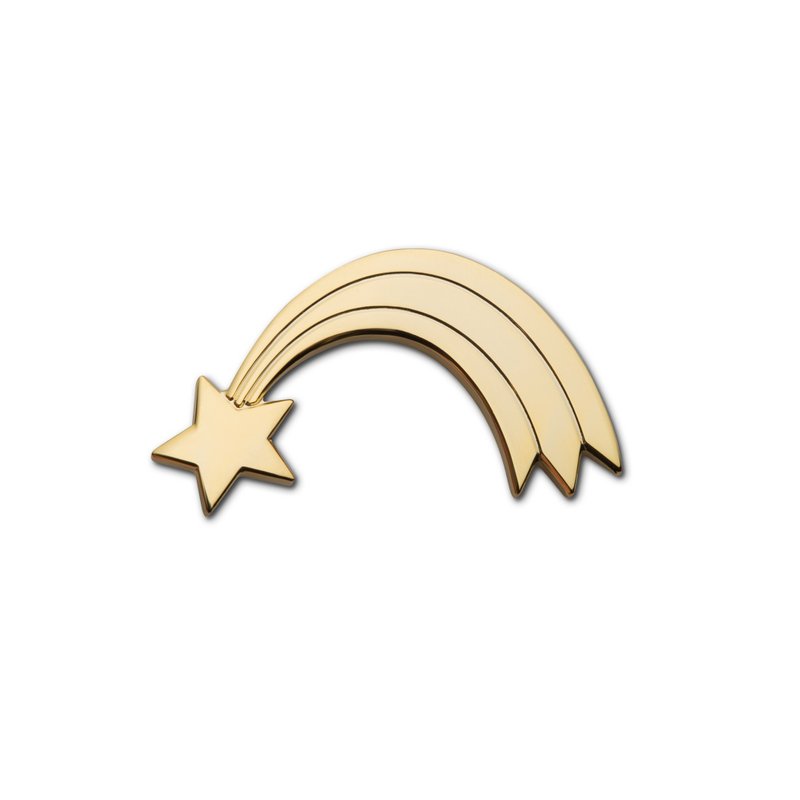 Golden Pin Shooting Star - 徽章/別針 - 琺瑯 金色