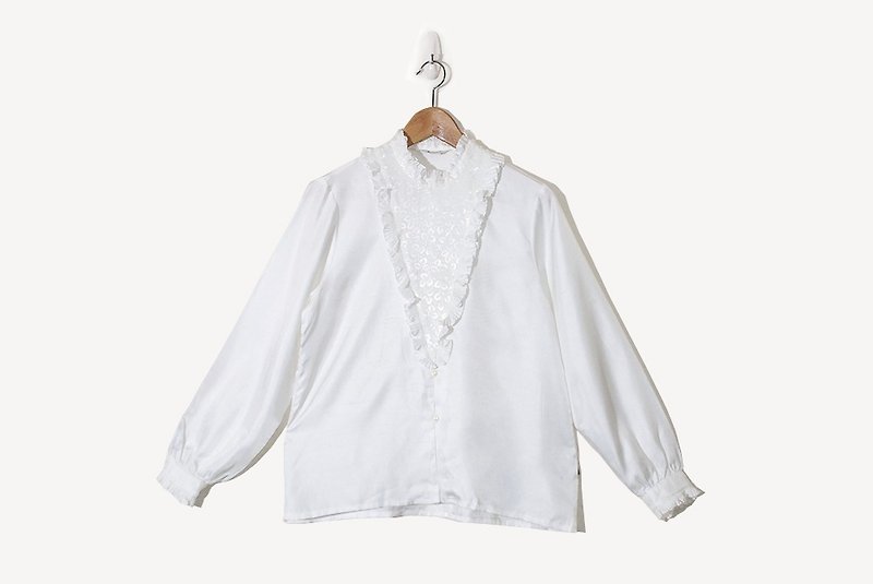 キリンキリン_コンチネンタルV型ヴィンテージシャツ - シャツ・ブラウス - ポリエステル ホワイト
