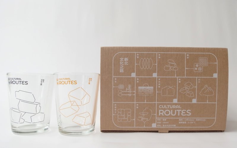 New Taipei Cultural Road Glass Pair Set - Cups - Glass 